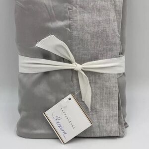 NWT Pottery Barn Gray Mist Linen Tencel Lyocell Trim Standard Pillow Sham NEW